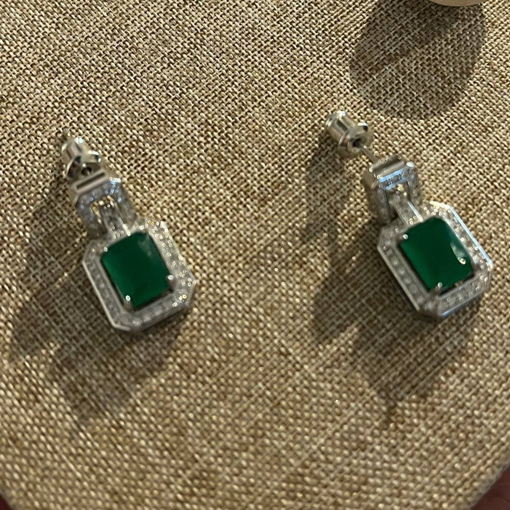 The Oz Drop 925 Emerald green estate inspired 925 silver - Picture 10 of 16